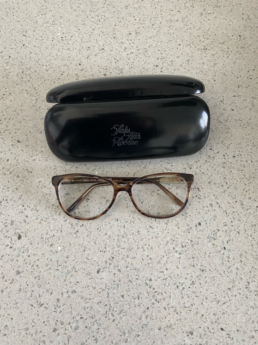 Saks Fifth Avenue Brown Tortoiseshell Eyeglass Frames 295 0DZ8